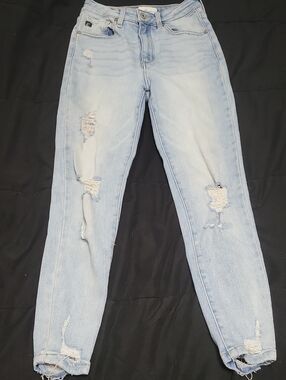 KanCan Size 25 Distressed High Rise Skinny Jeans Light Wash